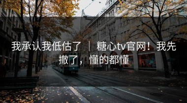 我承认我低估了 ｜ 糖心tv官网！我先撤了，懂的都懂