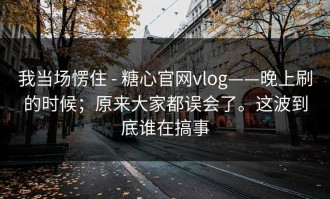 我当场愣住 - 糖心官网vlog——晚上刷的时候；原来大家都误会了。这波到底谁在搞事