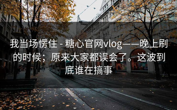 我当场愣住 - 糖心官网vlog——晚上刷的时候；原来大家都误会了。这波到底谁在搞事